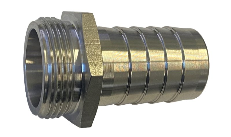 Schlauchverschraubung 6-kant  aus Edelstahl, AISI